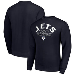 Winnipeg Jets Starter Stick And Puck Logo Fleece Pullover Sweatshirt - Navy | NHL online