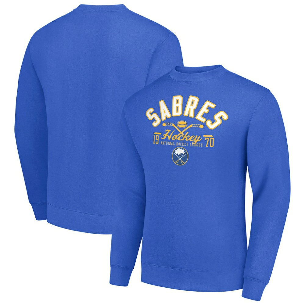 Buffalo Sabres Starter Stick And Puck Logo Fleece Pullover Sweatshirt - Royal | NHL discount