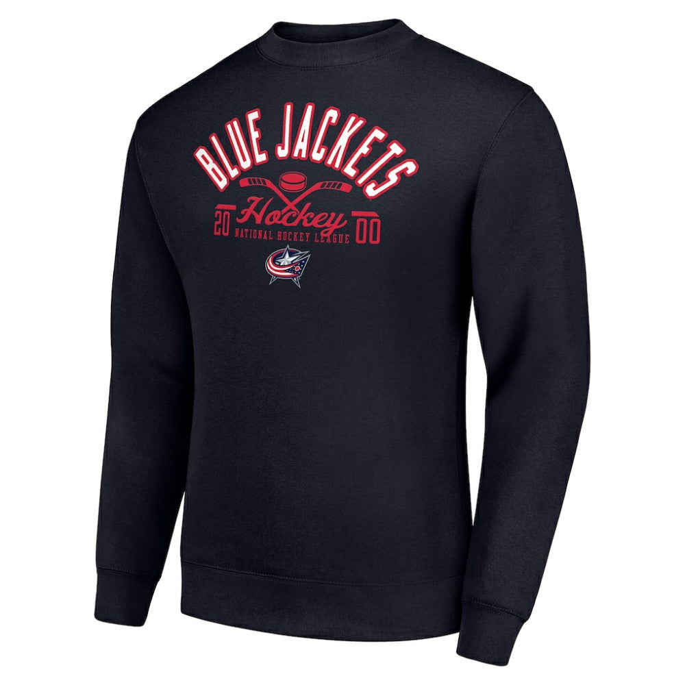 Columbus Blue Jackets Starter Stick And Puck Logo Fleece Pullover Sweatshirt - Navy | NHL sale