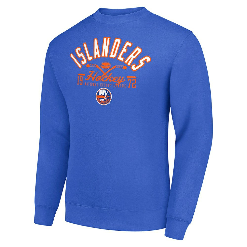 New York Islanders Starter Stick And Puck Logo Fleece Pullover Sweatshirt - Royal | NHL discount