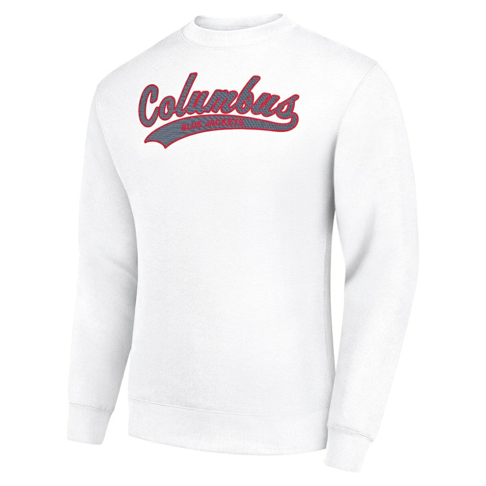 Columbus Blue Jackets Starter  Tailsweep City Pullover Sweatshirt - White | NHL on sale