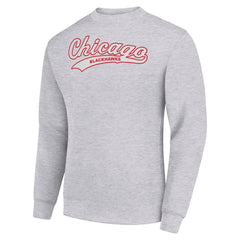 Chicago Blackhawks Starter  Tailsweep City Pullover Sweatshirt - Heather Gray | NHL Lifestyle