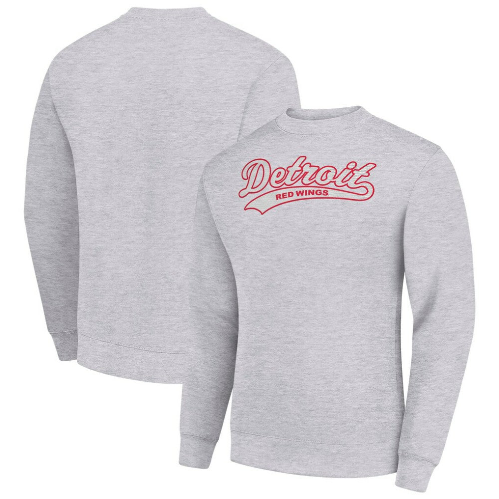 Detroit Red Wings Starter  Tailsweep City Pullover Sweatshirt - Heather Gray | NHL online