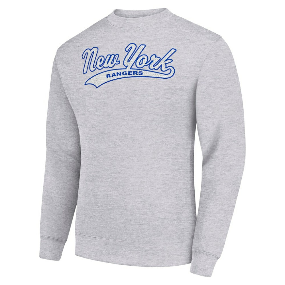 New York Rangers Starter  Tailsweep City Pullover Sweatshirt - Heather Gray | NHL Lifestyle