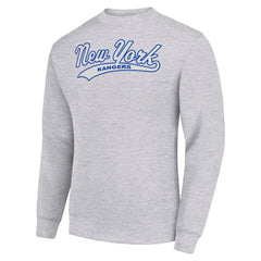 New York Rangers Starter  Tailsweep City Pullover Sweatshirt - Heather Gray | NHL Lifestyle