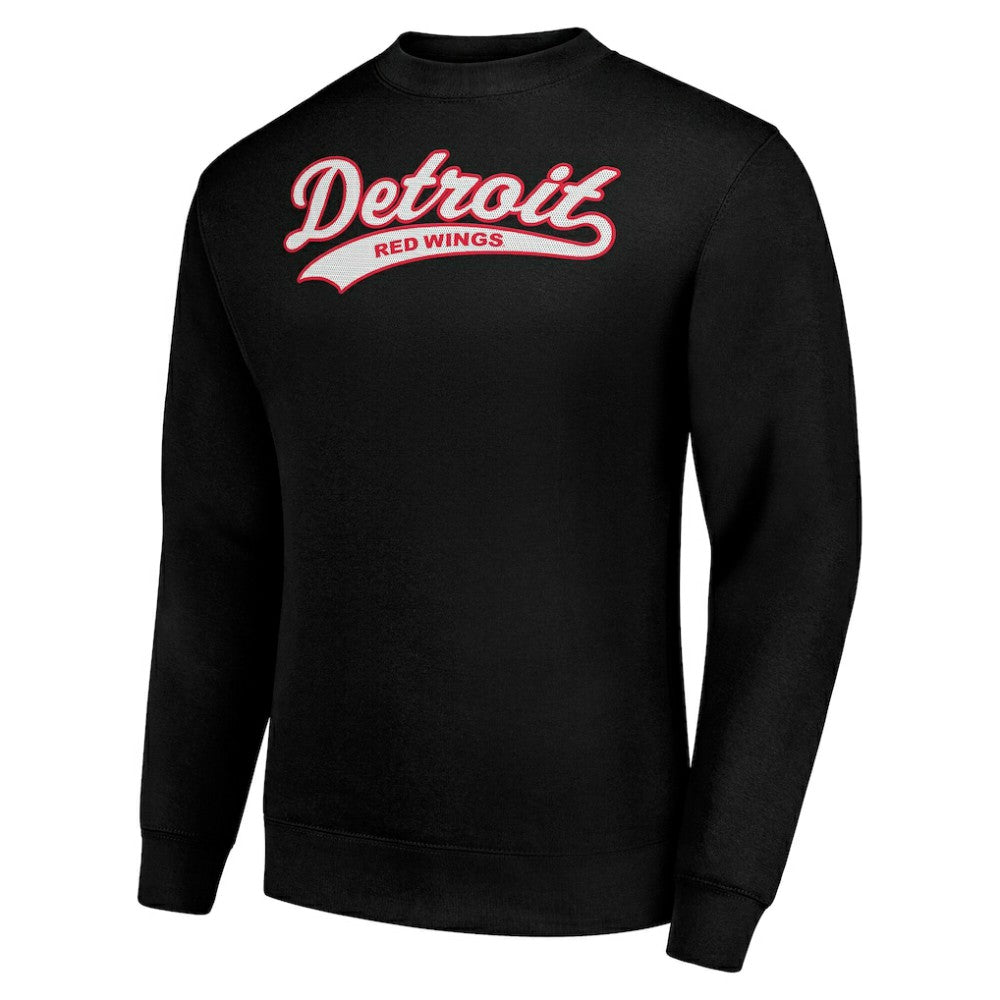 Detroit Red Wings Starter  Tailsweep City Pullover Sweatshirt - Black | NHL Clearance