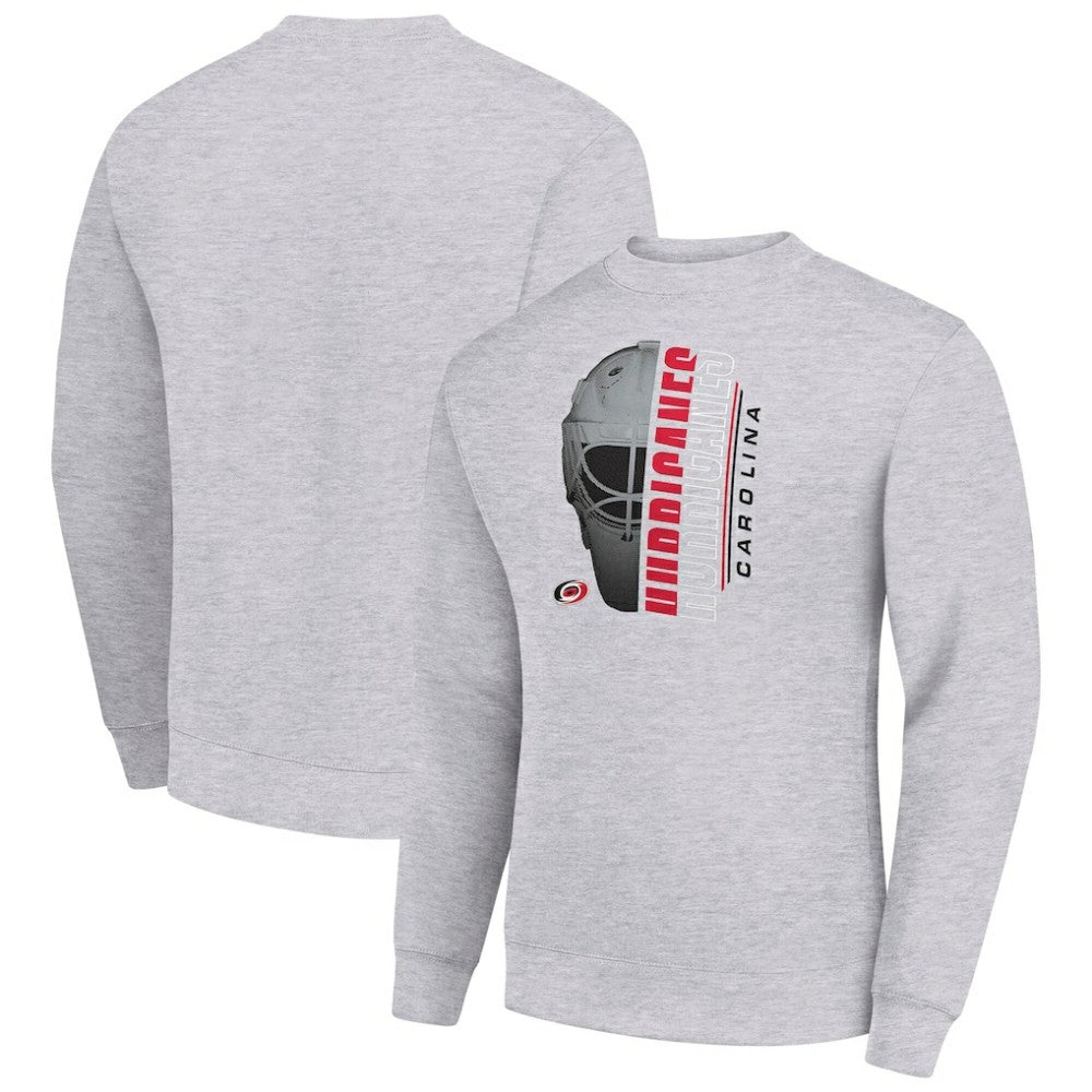 Carolina Hurricanes Starter  Half Helmet Team Logo Pullover Sweatshirt - Heather Gray | NHL discount