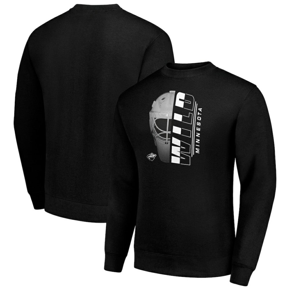 Minnesota Wild Starter  Half Helmet Team Logo Pullover Sweatshirt - Black | NHL online