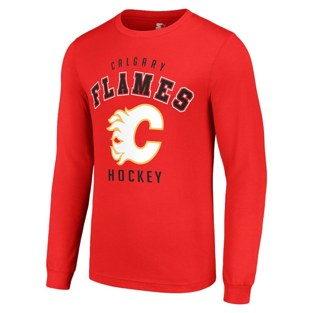 Calgary Flames Starter Logo Long Sleeve T-Shirt - Red | NHL Lifestyle