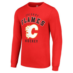 Calgary Flames Starter Logo Long Sleeve T-Shirt - Red | NHL Lifestyle