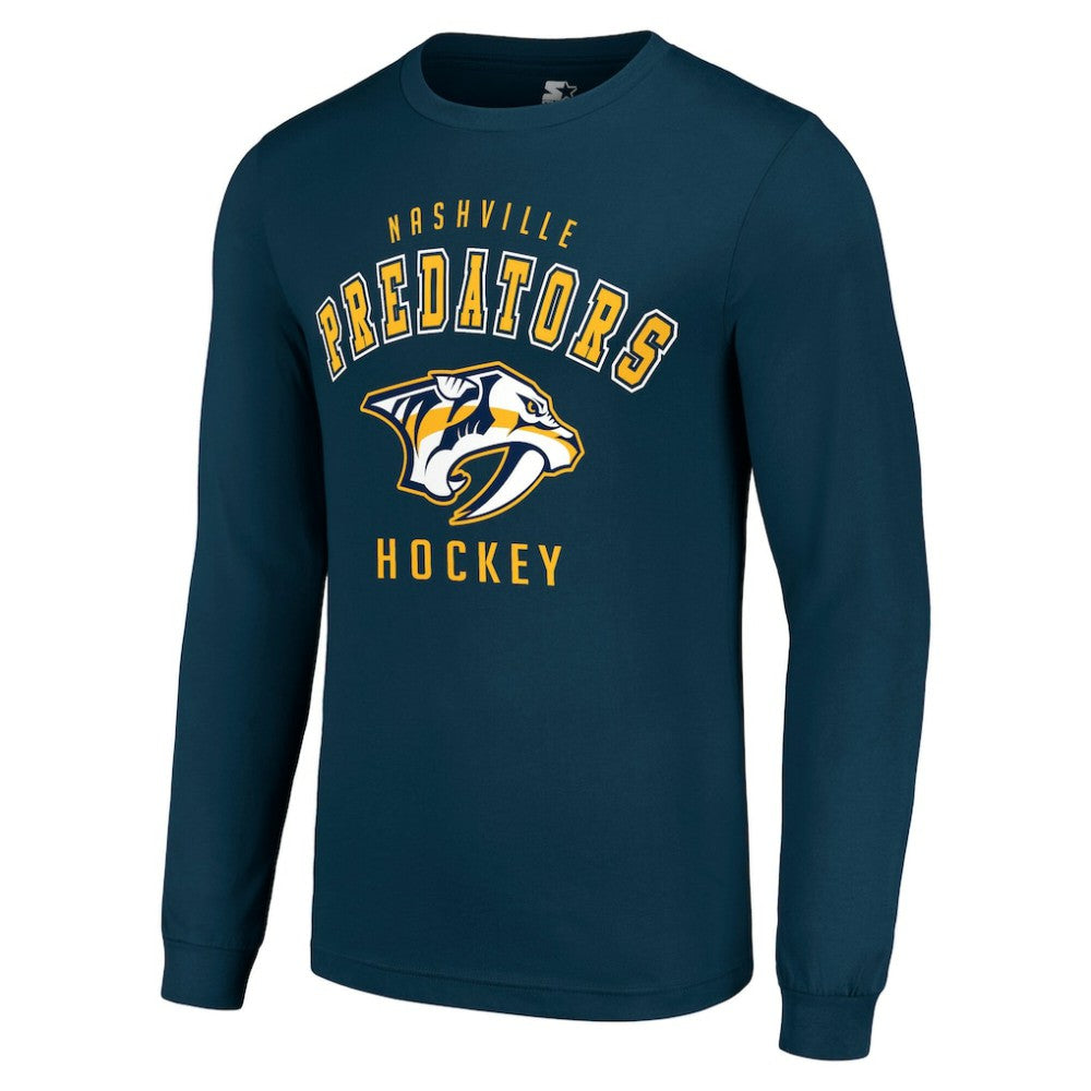 Nashville Predators Starter Logo Long Sleeve T-Shirt - Navy | NHL on sale