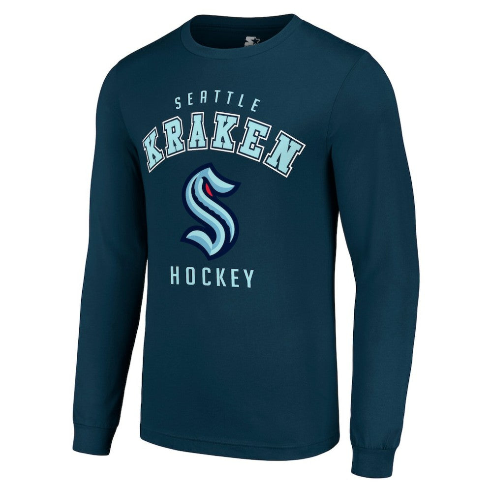 Seattle Kraken Starter Logo Long Sleeve T-Shirt - Navy | NHL Clearance