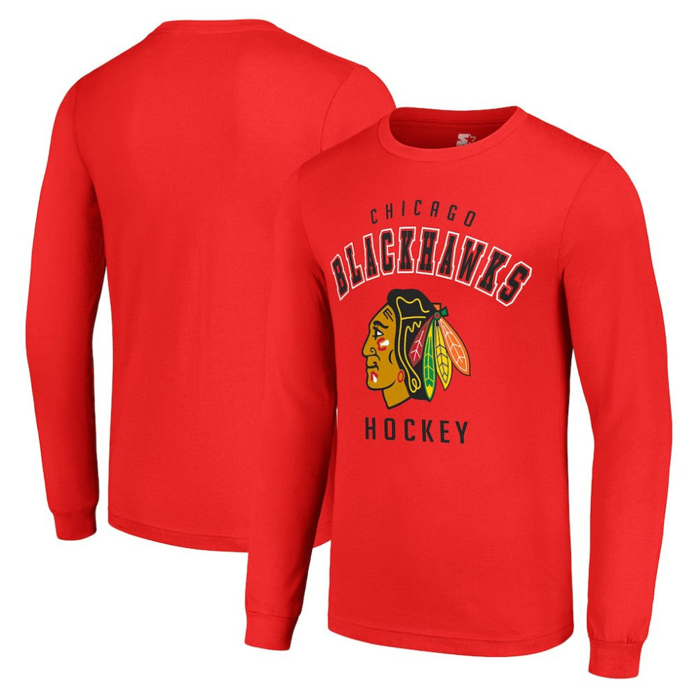 Chicago Blackhawks Starter Logo Long Sleeve T-Shirt - Red | NHL Clearance