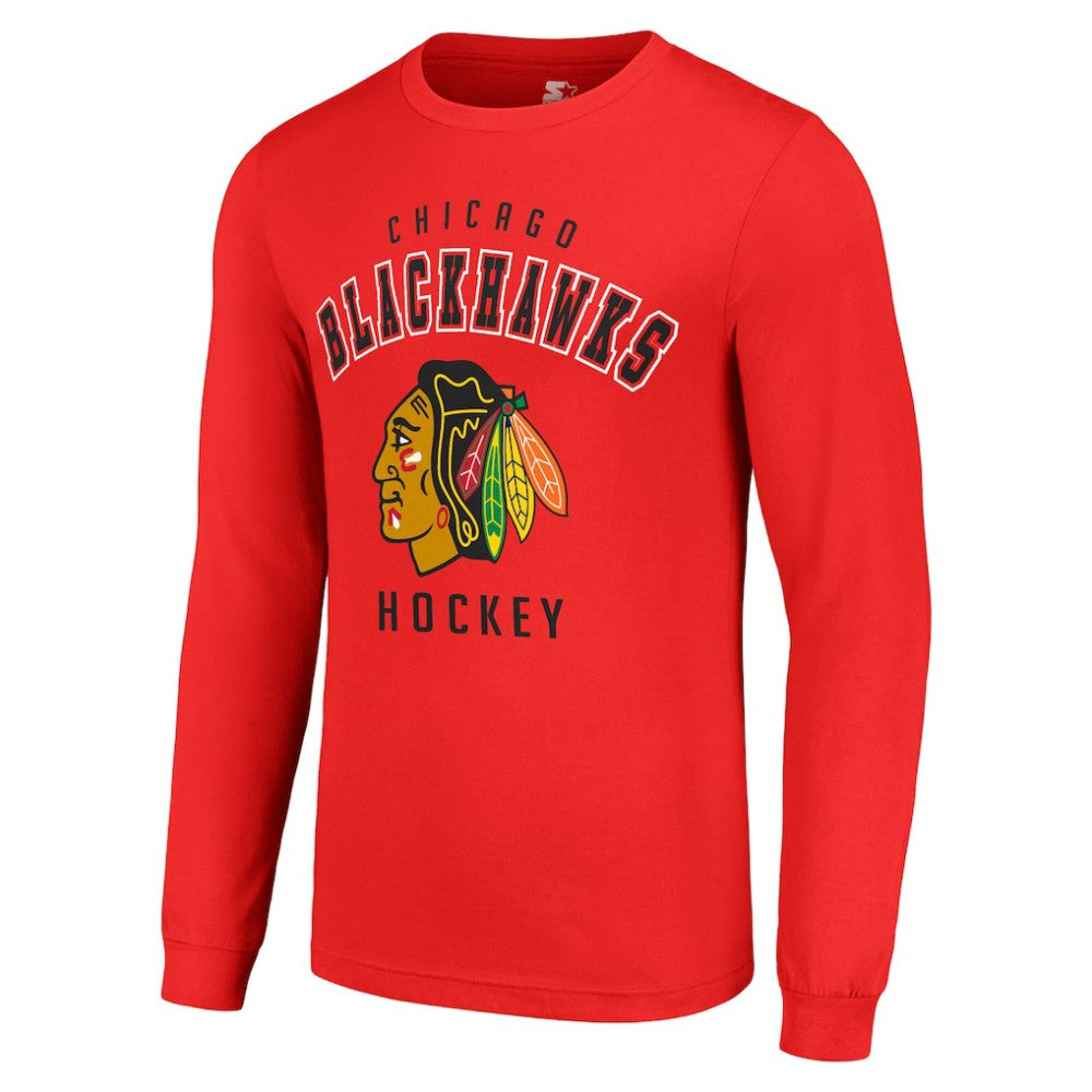 Chicago Blackhawks Starter Logo Long Sleeve T-Shirt - Red | NHL Clearance