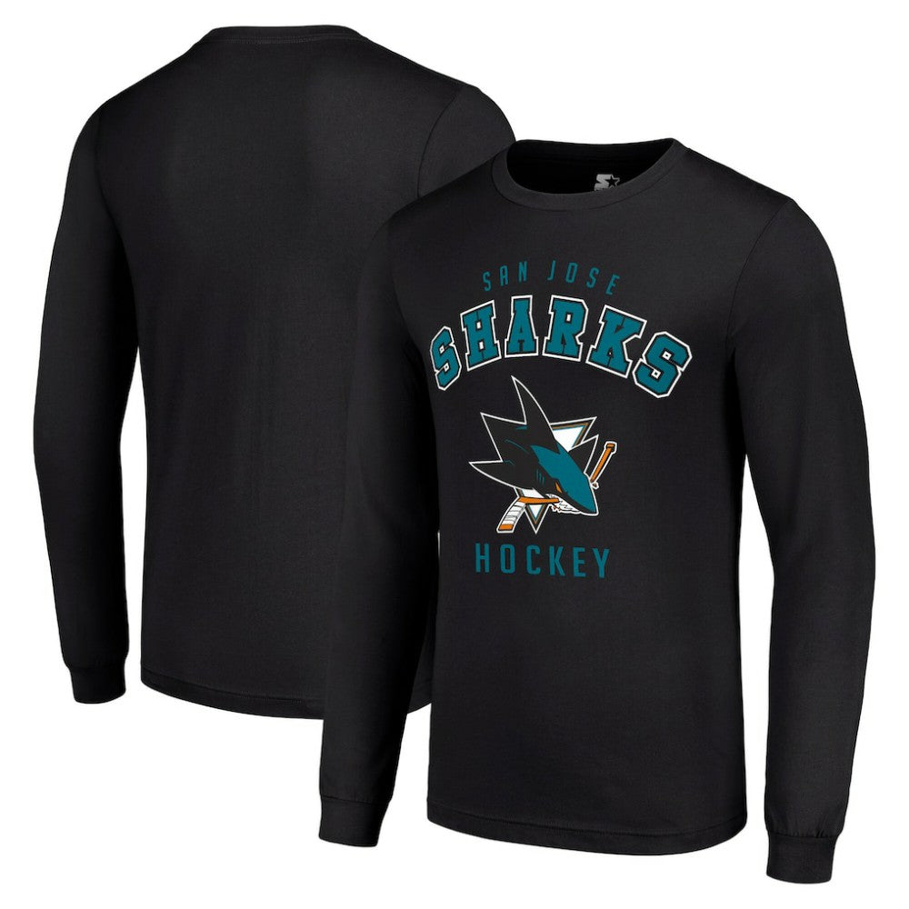 San Jose Sharks Starter Logo Long Sleeve T-Shirt - Black | NHL online