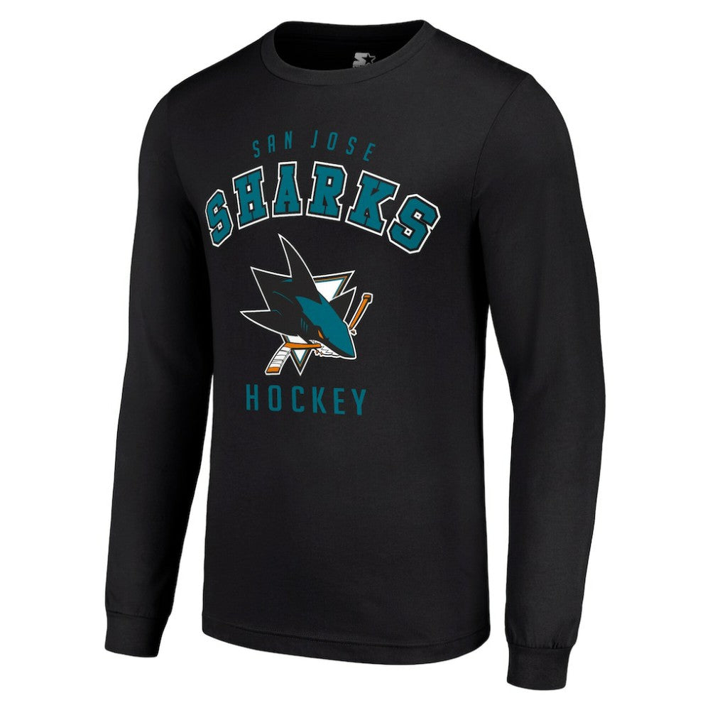 San Jose Sharks Starter Logo Long Sleeve T-Shirt - Black | NHL online