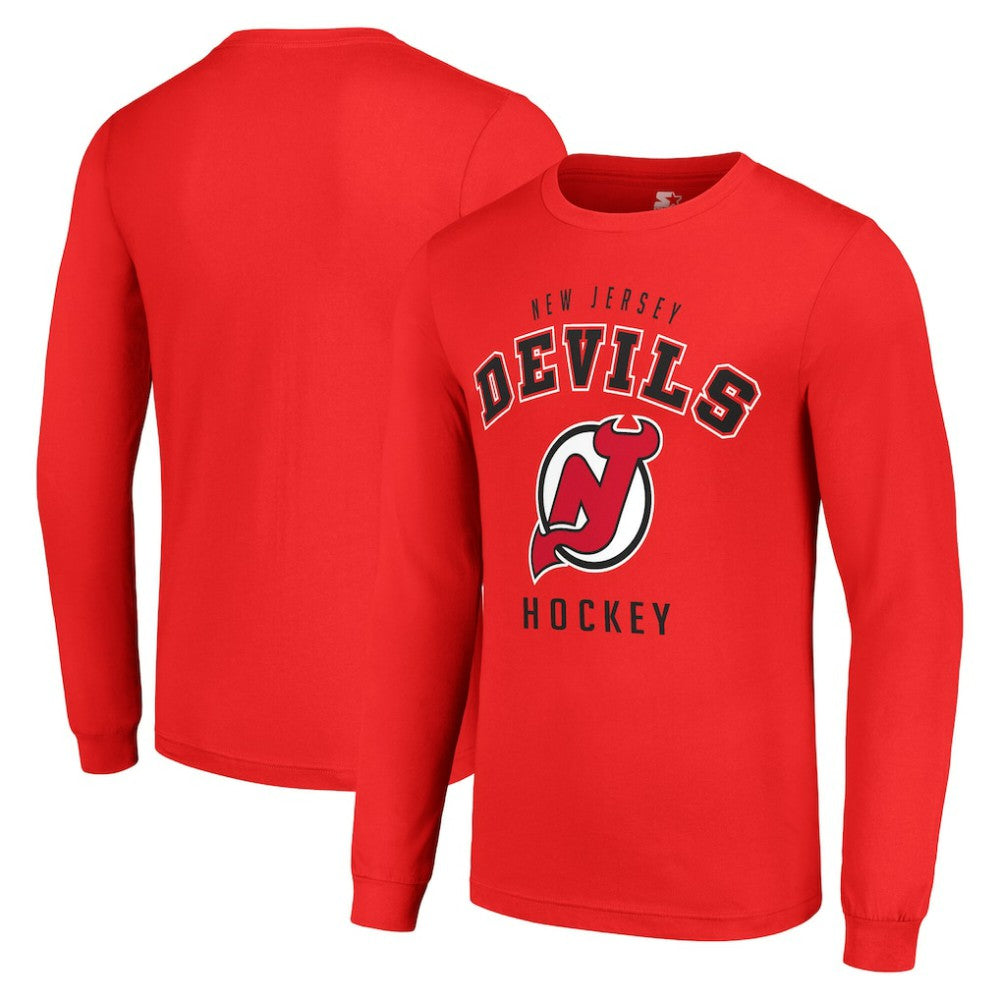 New Jersey Devils Starter Logo Long Sleeve T-Shirt - Red | NHL Clearance