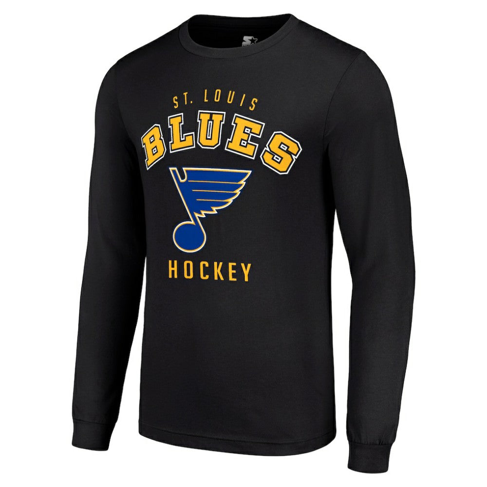 St. Louis Blues Starter Logo Long Sleeve T-Shirt - Black | NHL Clearance
