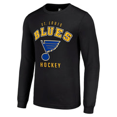 St. Louis Blues Starter Logo Long Sleeve T-Shirt - Black | NHL Clearance