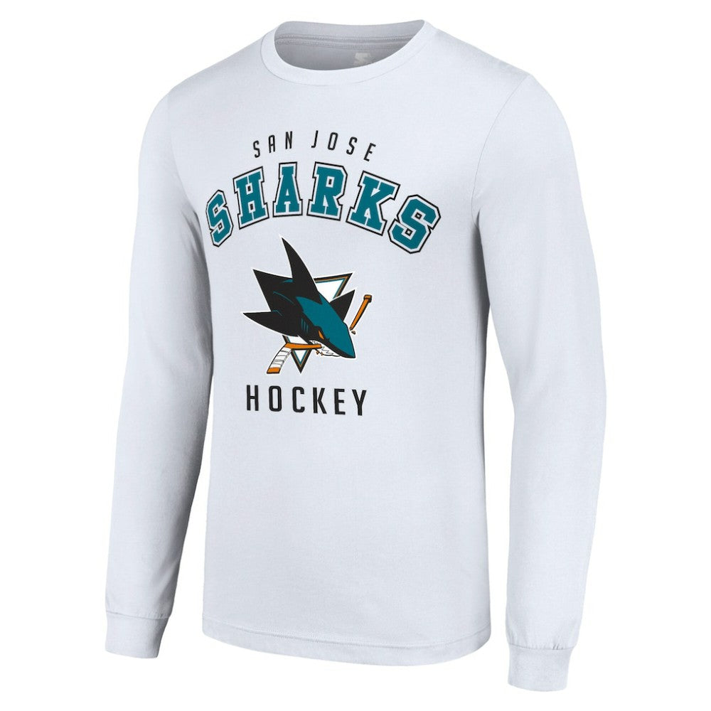 San Jose Sharks Starter Logo Long Sleeve T-Shirt - White | NHL Clearance