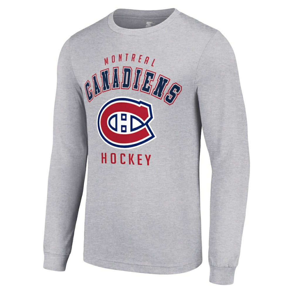 Montreal Canadiens Starter Logo Long Sleeve T-Shirt - Heather Gray | NHL discount