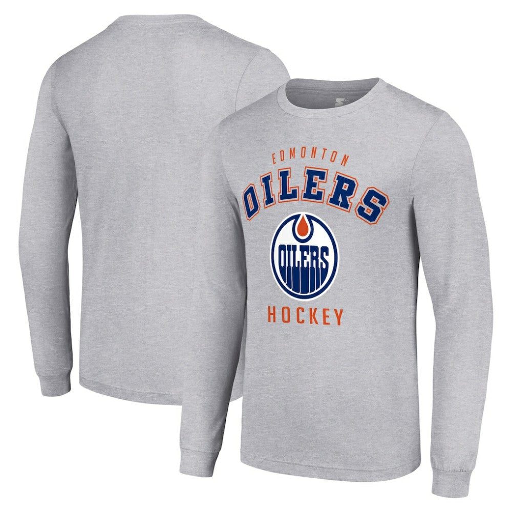 Edmonton Oilers Starter Logo Long Sleeve T-Shirt - Heather Gray | NHL near me