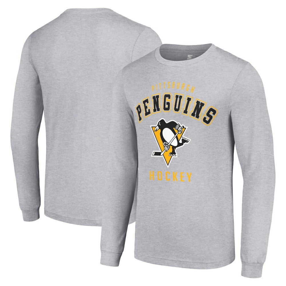 Pittsburgh Penguins Starter Logo Long Sleeve T-Shirt - Heather Gray | NHL sale