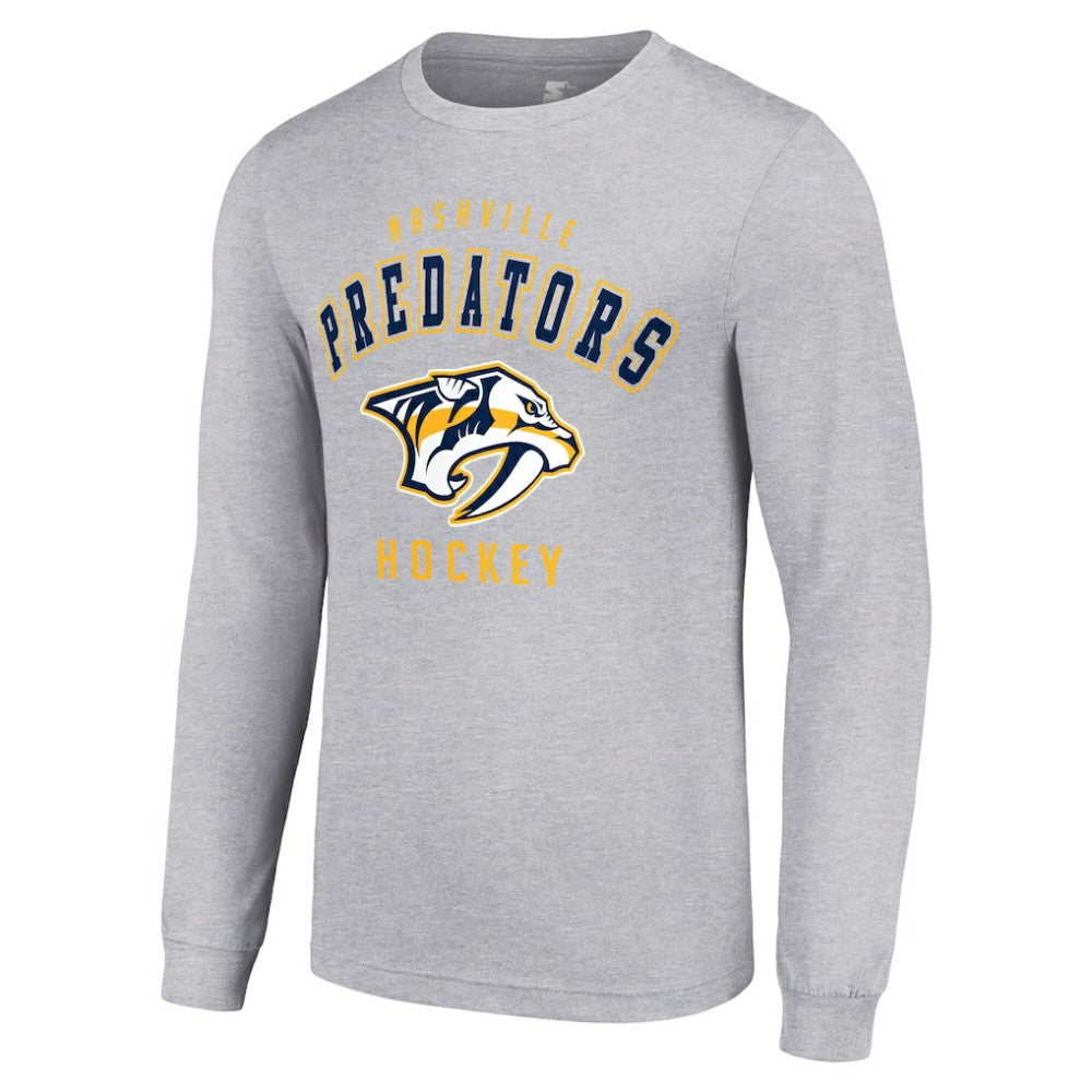Nashville Predators Starter Logo Long Sleeve T-Shirt - Heather Gray | NHL online