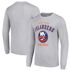 New York Islanders Starter Logo Long Sleeve T-Shirt - Heather Gray | NHL Clearance
