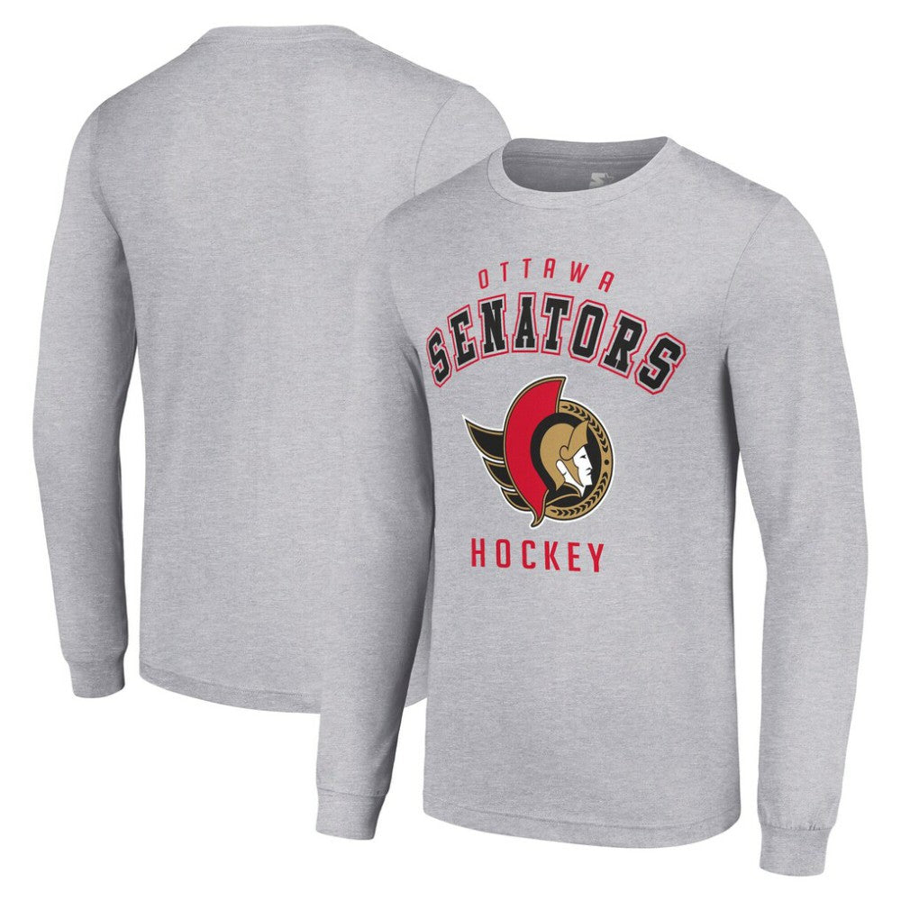 Ottawa Senators Starter Logo Long Sleeve T-Shirt - Heather Gray | NHL online