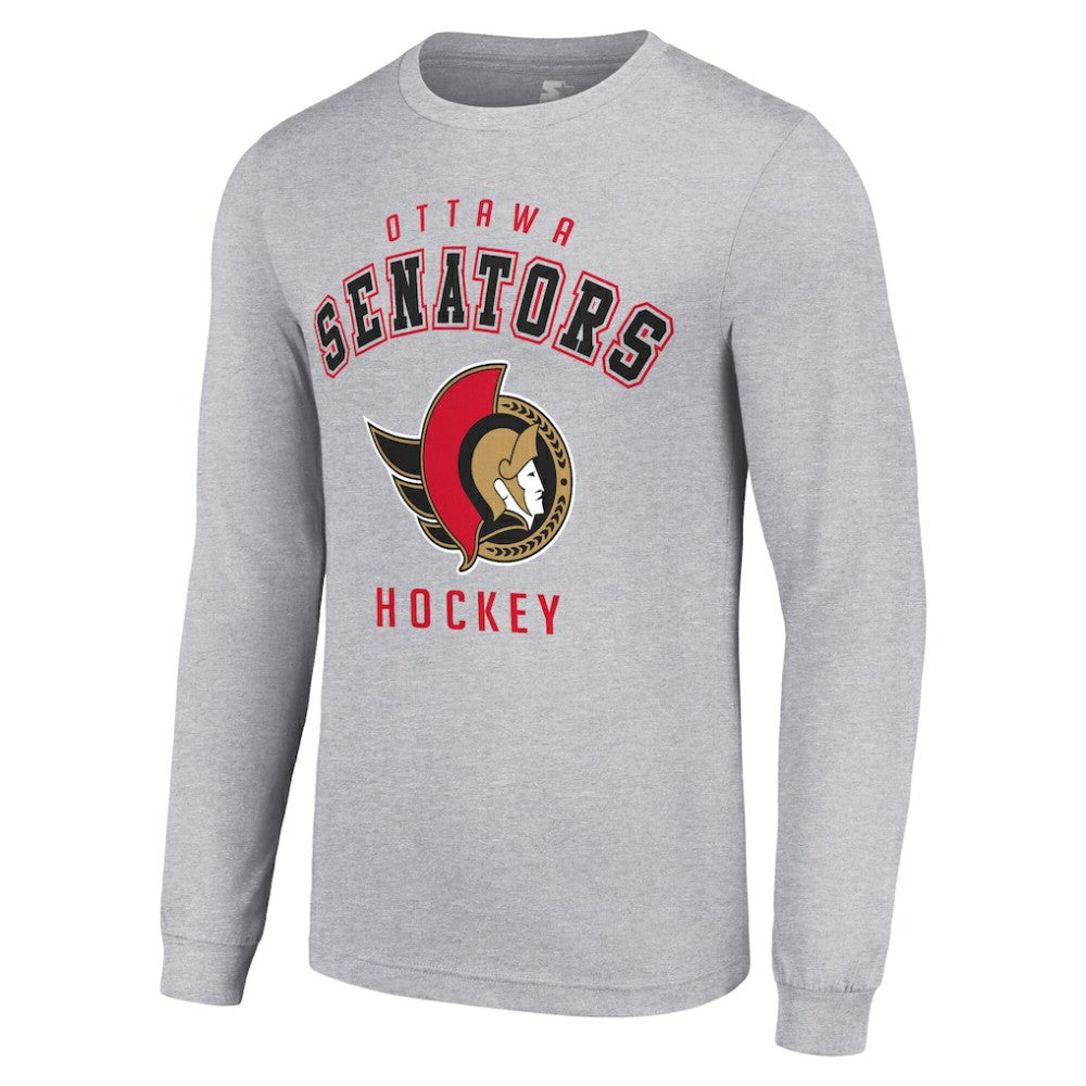 Ottawa Senators Starter Logo Long Sleeve T-Shirt - Heather Gray | NHL online