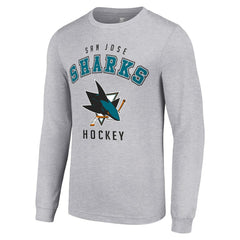 San Jose Sharks Starter Logo Long Sleeve T-Shirt - Heather Gray | NHL online