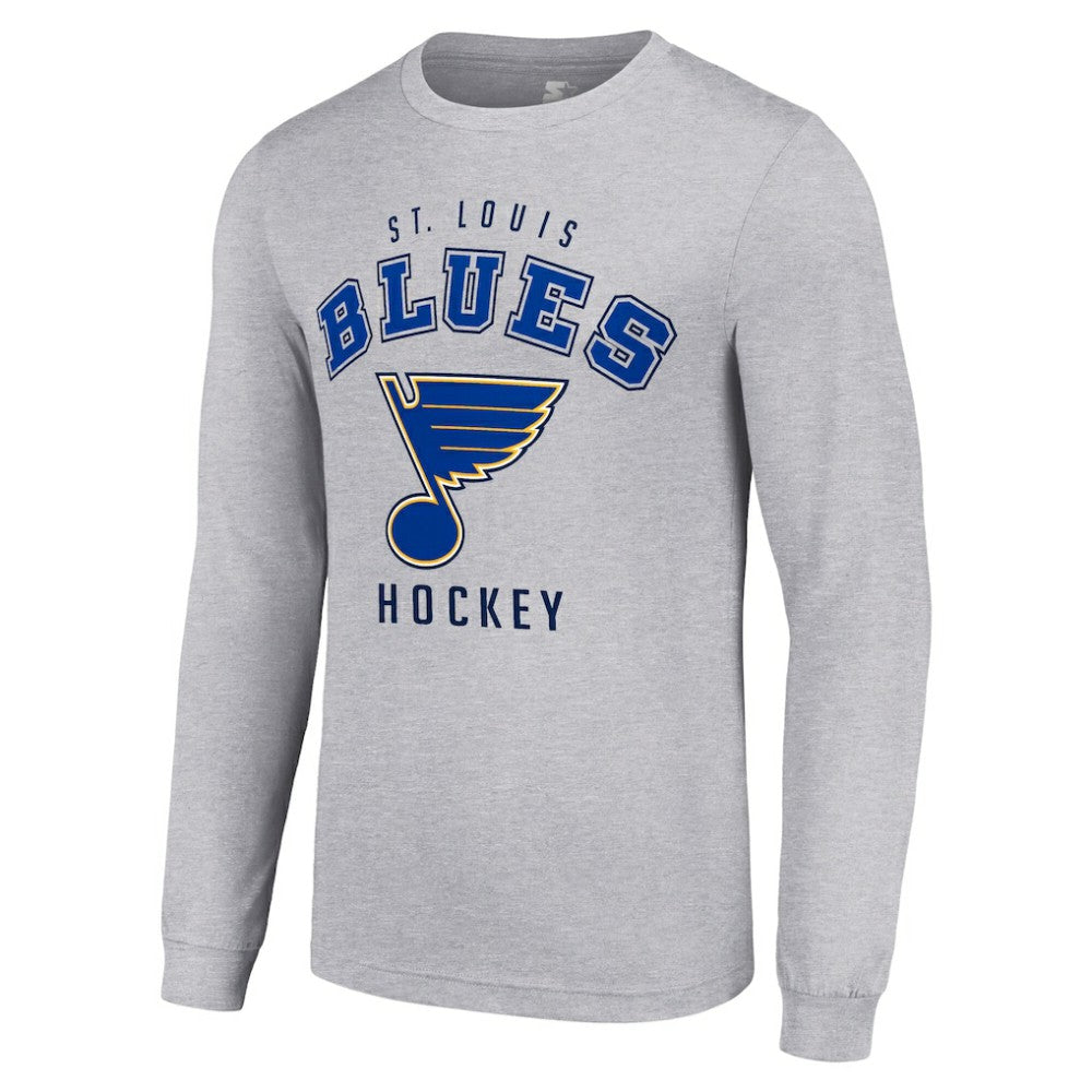 St. Louis Blues Starter Logo Long Sleeve T-Shirt - Heather Gray | NHL discount