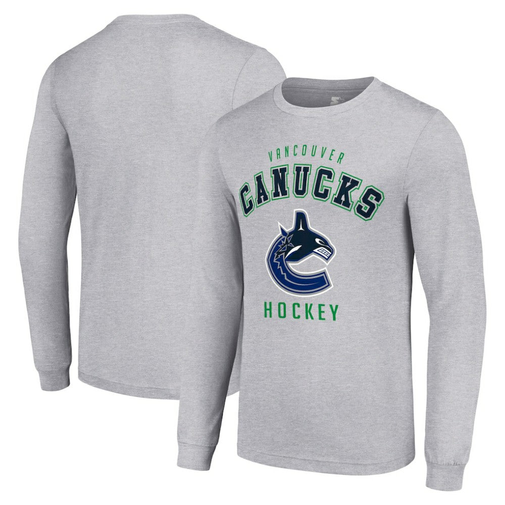 Vancouver Canucks Starter Logo Long Sleeve T-Shirt - Heather Gray | NHL sale
