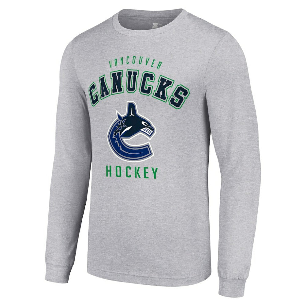 Vancouver Canucks Starter Logo Long Sleeve T-Shirt - Heather Gray | NHL sale
