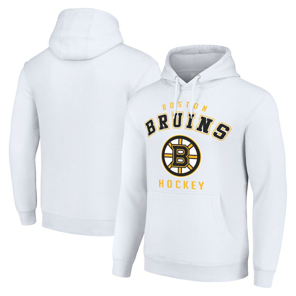Boston Bruins Starter Logo Pullover Hoodie - White | NHL Clearance