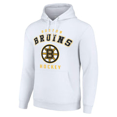 Boston Bruins Starter Logo Pullover Hoodie - White | NHL Clearance