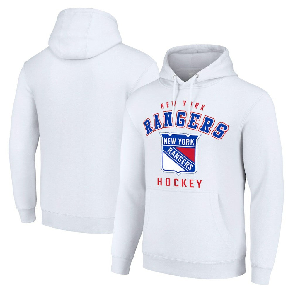 New York Rangers Starter Logo Pullover Hoodie - White | NHL Clearance
