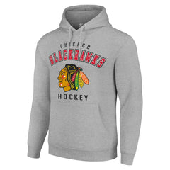 Chicago Blackhawks Starter Logo Pullover Hoodie - Heather Gray | NHL sale