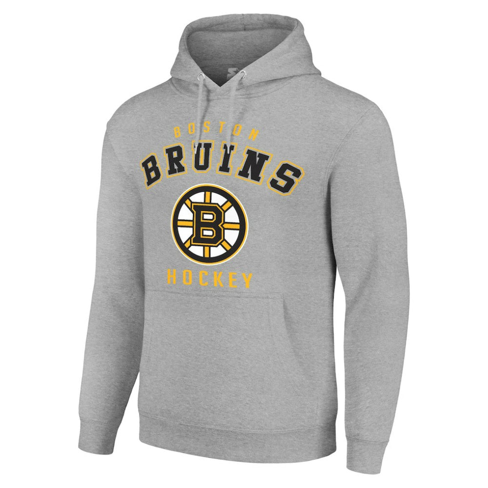 Boston Bruins Starter Logo Pullover Hoodie - Heather Gray | NHL Clearance