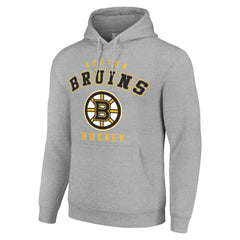Boston Bruins Starter Logo Pullover Hoodie - Heather Gray | NHL Clearance