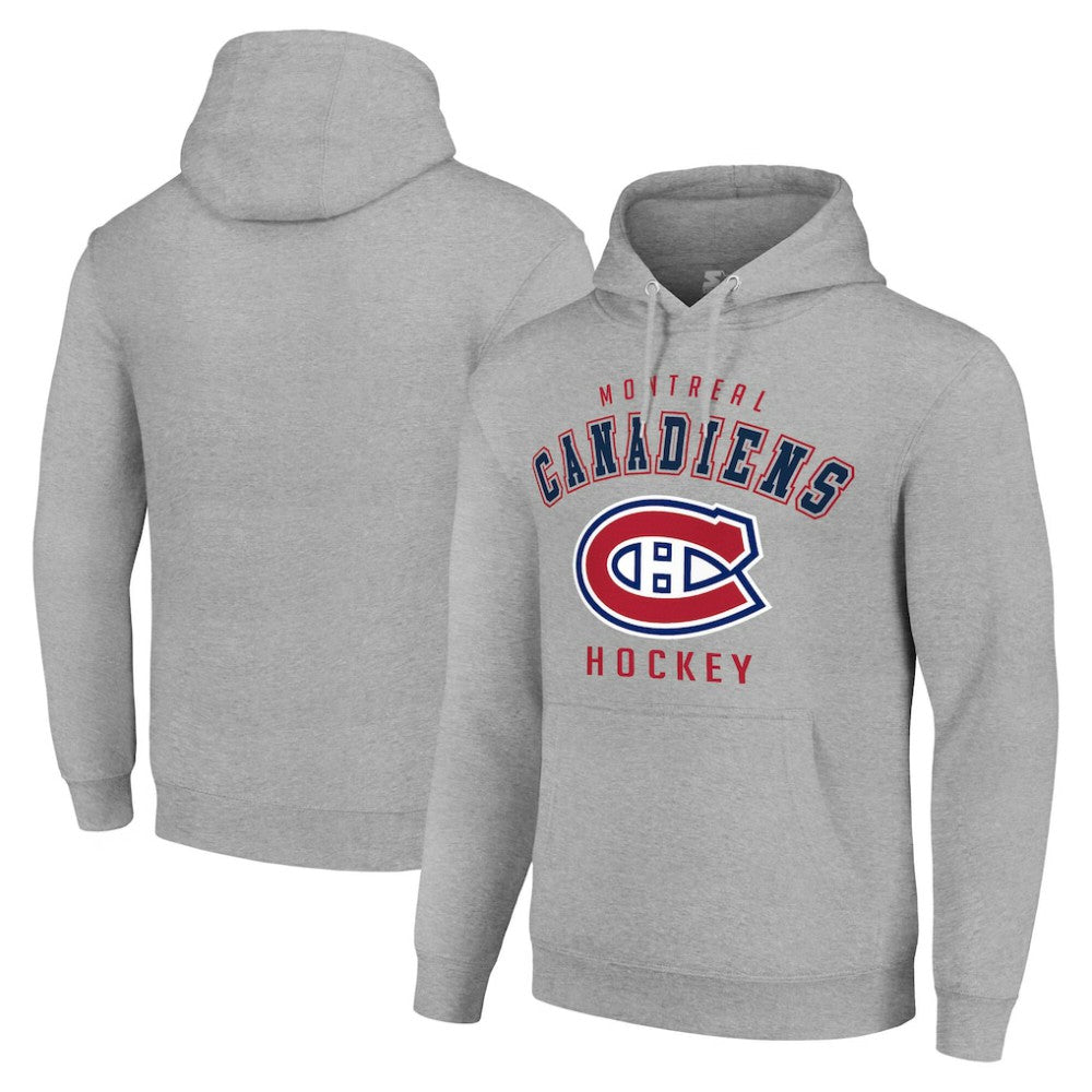 Montreal Canadiens Starter Logo Pullover Hoodie - Heather Gray | NHL Clearance