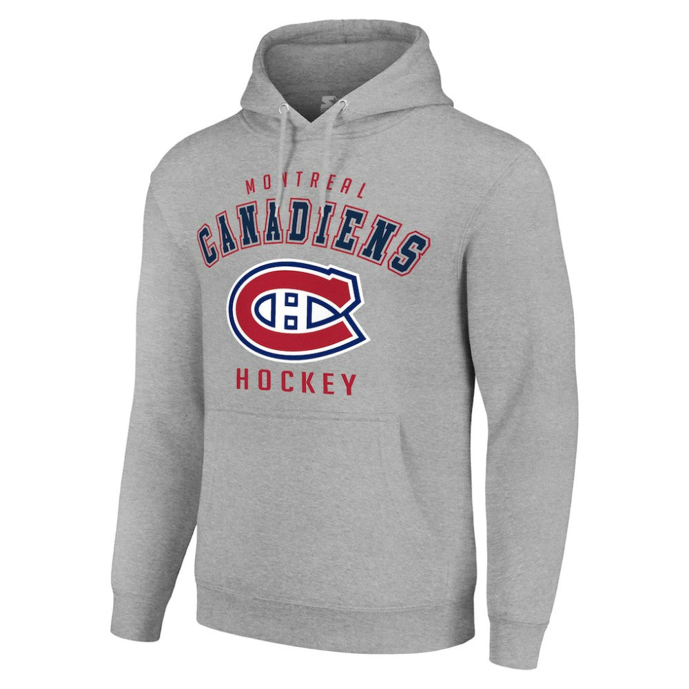 Montreal Canadiens Starter Logo Pullover Hoodie - Heather Gray | NHL Clearance