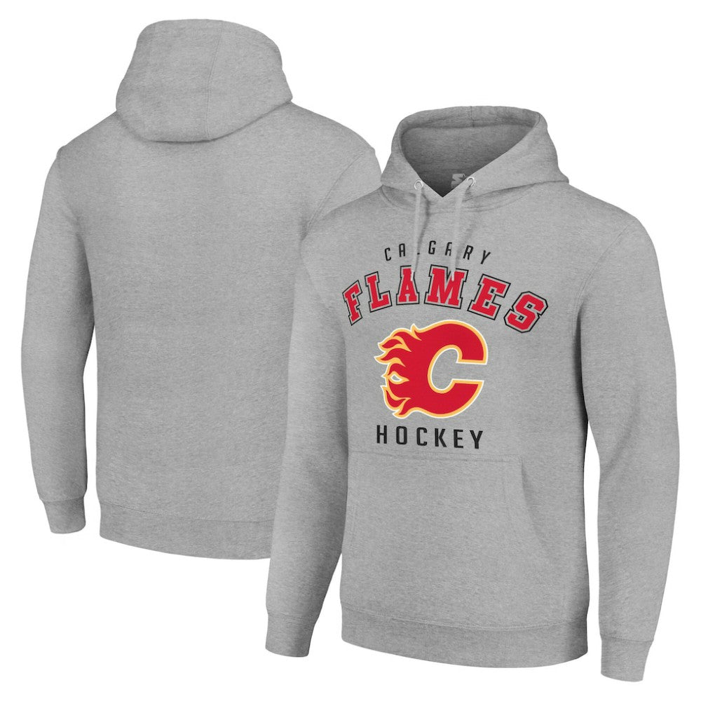 Calgary Flames Starter Logo Pullover Hoodie - Heather Gray | NHL near me