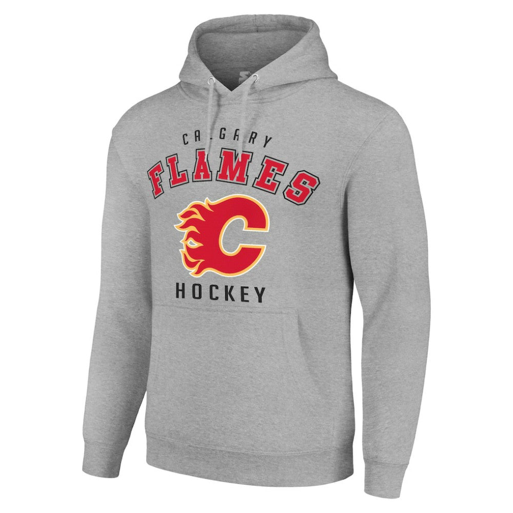 Calgary Flames Starter Logo Pullover Hoodie - Heather Gray | NHL near me