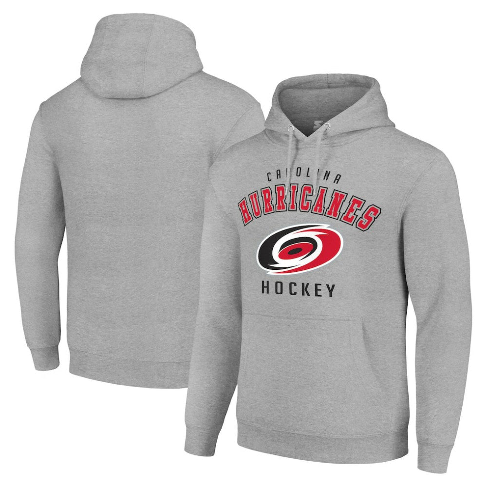 Carolina Hurricanes Starter Logo Pullover Hoodie - Heather Gray | NHL Clearance