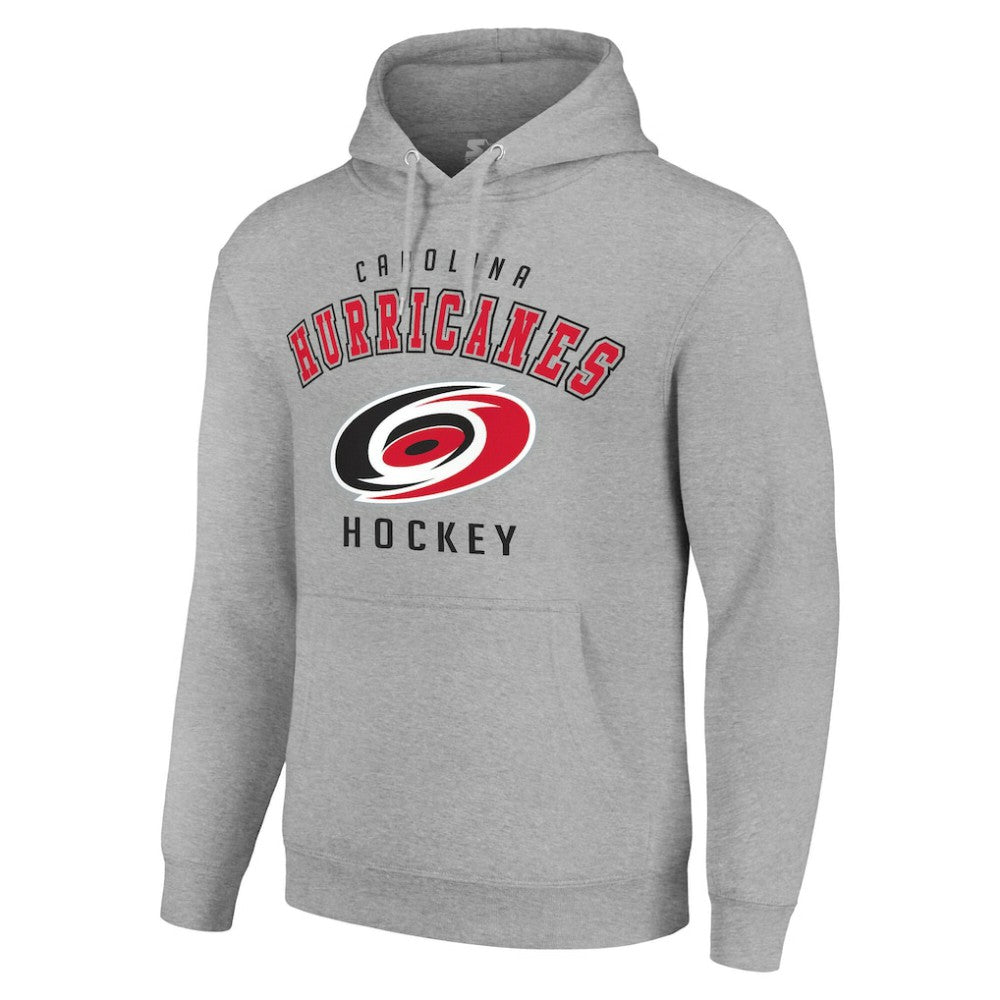 Carolina Hurricanes Starter Logo Pullover Hoodie - Heather Gray | NHL Clearance
