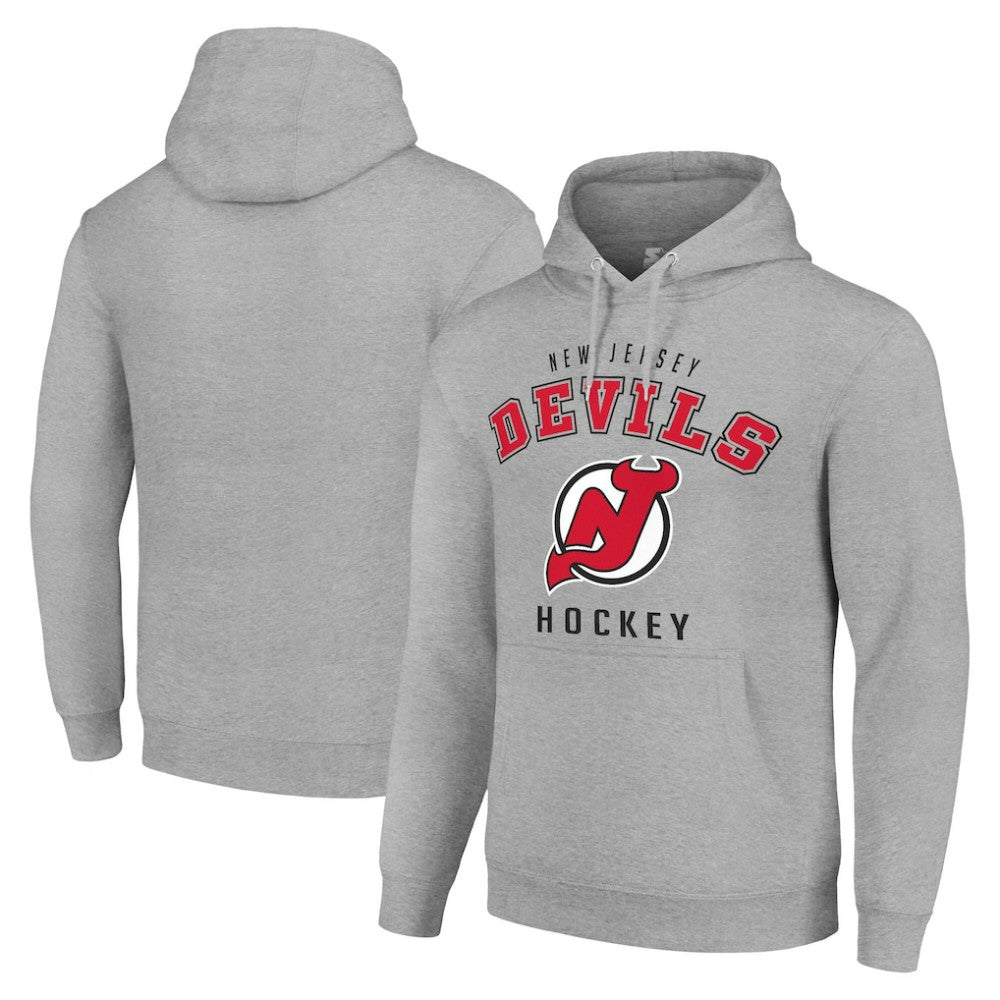 New Jersey Devils Starter Logo Pullover Hoodie - Heather Gray | NHL Clearance