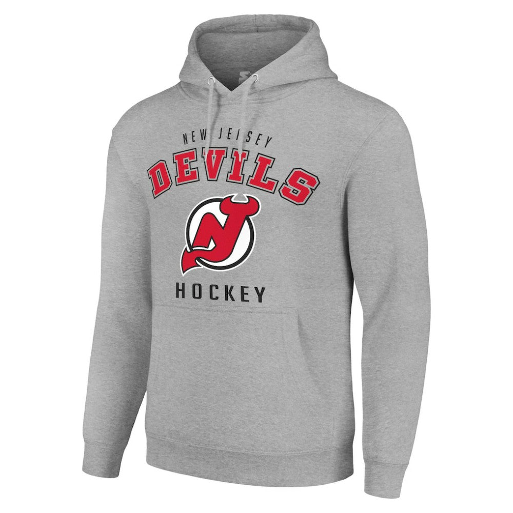 New Jersey Devils Starter Logo Pullover Hoodie - Heather Gray | NHL Clearance