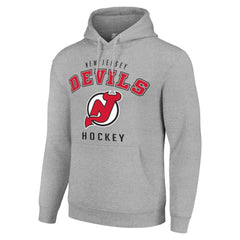 New Jersey Devils Starter Logo Pullover Hoodie - Heather Gray | NHL Clearance
